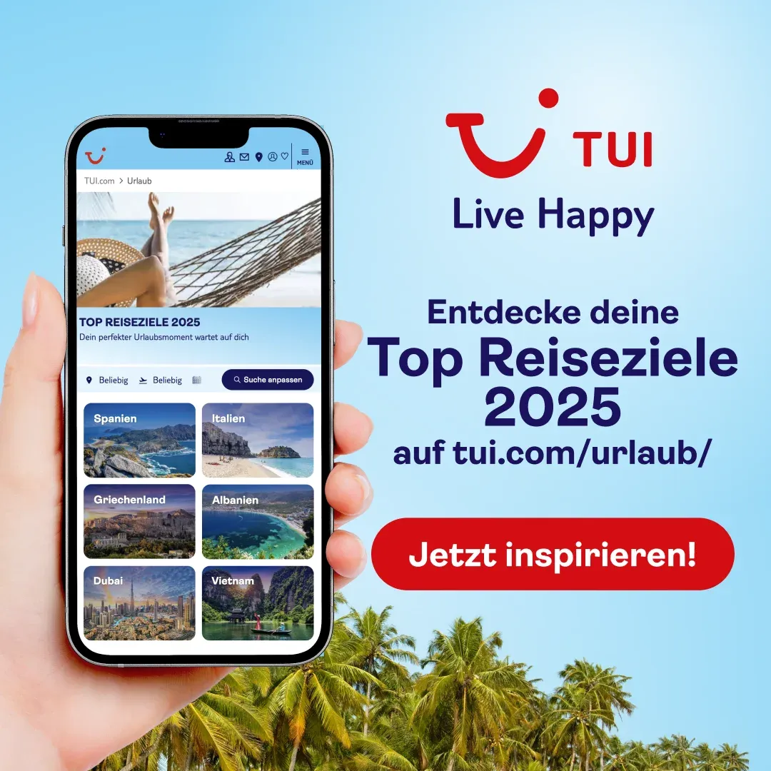 Quadratisches TUI Social-Media-Motiv.